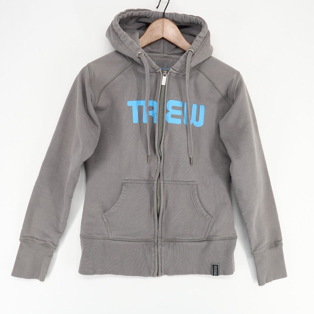 Trew Gear‎ The Hard Working Hoodie Womens S Gray Heavyweight Full Zip Thumbholes